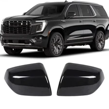 Gloss Black Side Mirror Cover Cap For Chevy Suburban Tahoe GMC Yukon 2021-2025