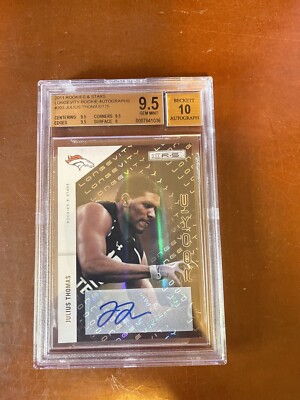 2011 R&S LONGEVITY BGS 9.5  JULIUS THOMAS ROOKIE AUTOGRAPH  #/175 BRONCOS T.E 