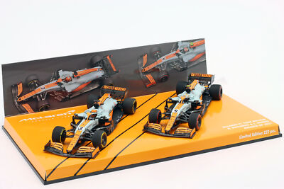 Norris #4 & Ricciardo #3 2-Car Set McLaren Monaco GP Formel 1 2021 1:43 Minicham