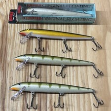Rapala Set Of 4 Original Floater F18 Balsa Jerkbait 7” Perch Silver And Gold