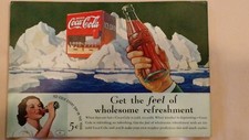 PUBLICITÉ IMPRIMÉE COCA-COLA COKE D'AOÛT 1936 NAT GEO OBTENEZ UNE SENSATION DE RAFRAÎCHISSEMENT SAIN