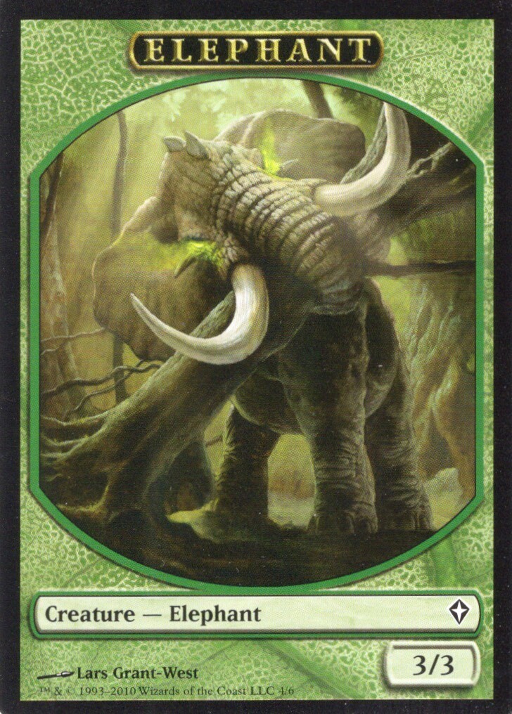 4X ELEPHANT TOKEN 4/6 WORLDWAKE MTG MAGIC NM X4 (yourdeckbuilder)