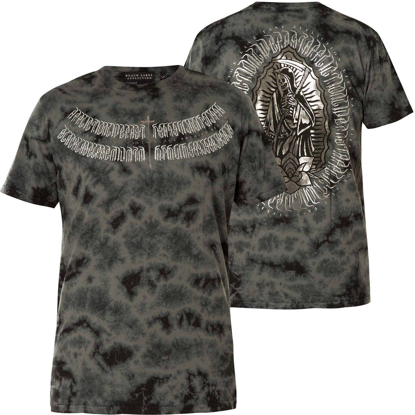Футболки с надписью AFFLICTION T-Shirt серые футболки