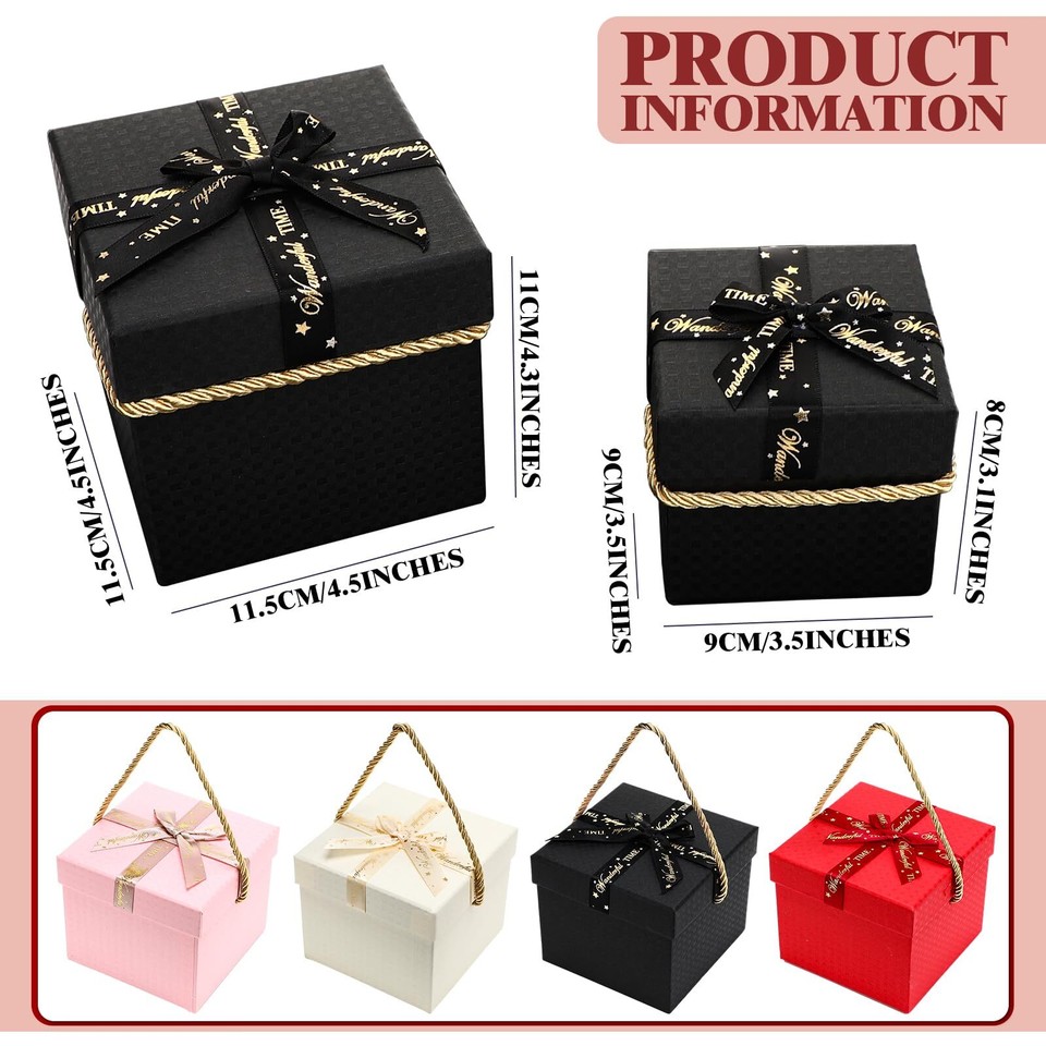 8 Pcs Gift Box with Lid and Ribbon Nesting Gift Boxes Assorted Sizes