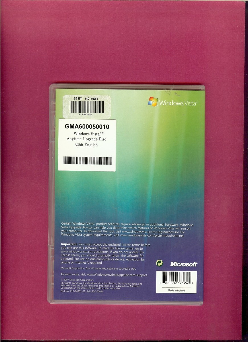 Microsoft Windows Vista Experience Anytime Upgrade DVD-ROM Disc 32