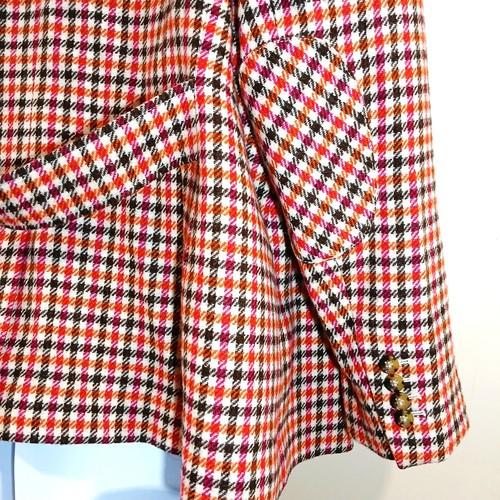 VTG Talbots Women Houndstooth Single Button Elbow Patch Wool Blend Blazer Jacket - Picture 7 of 16