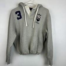 Vtg Polo Ralph Lauren Hoodie Woman M Rugby Sweatshirt 3 867 Madison Gray Read