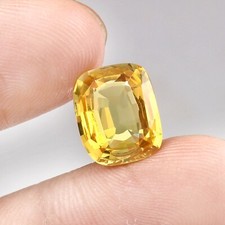 AAA Quality Natural Ceylon Yellow Sapphire Cushion Loose Gemstone Cut 12x10 MM
