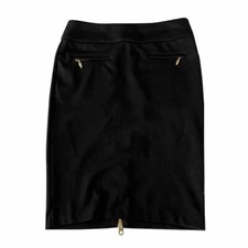 Womens Juicy Couture Size 2 Black Straight Skirt Exposed Zipper