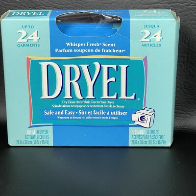(1) DRYEL At Home Dry Cleaning Cloth Refill Whisper Fresh Scent NEW Sealed
