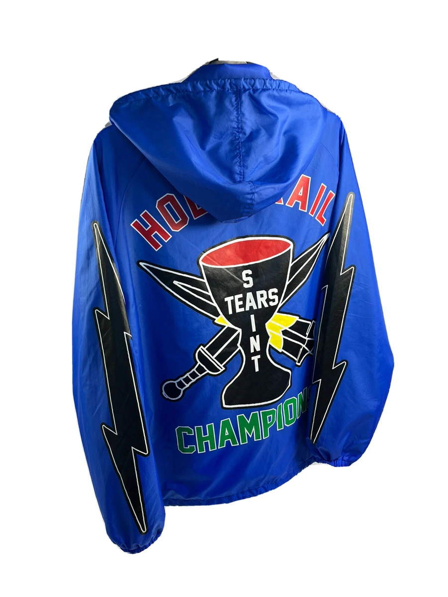 SAINT MXXXXXX X DENIM TEARS PRINTED SHELL OVERSIZED JACKET SIZE: S FITS M/L