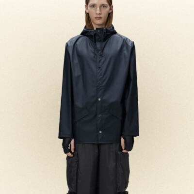 NWT Rains Button Down Hooded Rain Jacket Sz M/L (Unisex)