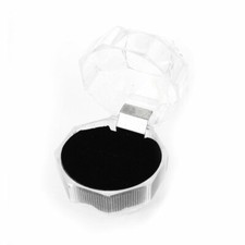 Octagonal Clear Plastic Jewelry Ring Case Box Container w Black Sponge Pad