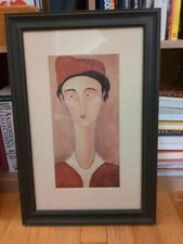 Vintage Guy Mourand Framed Male Art Print. 18” X12” Excellent Condition. Signed 