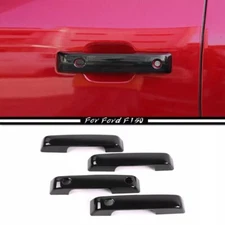 ABS Gloss Black Exterior Door Handle Cover Trim 4X For Ford F150 F-150 2021-2023
