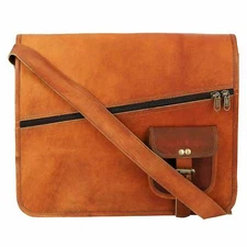 Vintage Brown 100% Leather Bag Messenger Shoulder Laptop Crosbody Bag