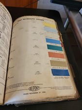 1957 DUPONT DUCO PLYMOUTH COLORS PAINT CHIP SWATCH SHEET BULLETIN NO 25 
