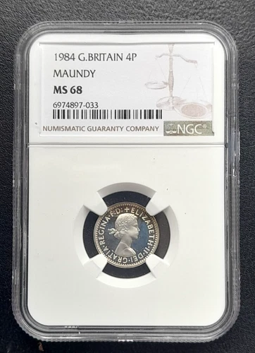 1984 Great Britain MAUNDY 4p Four Pence. Elizabeth II: NGC MS68