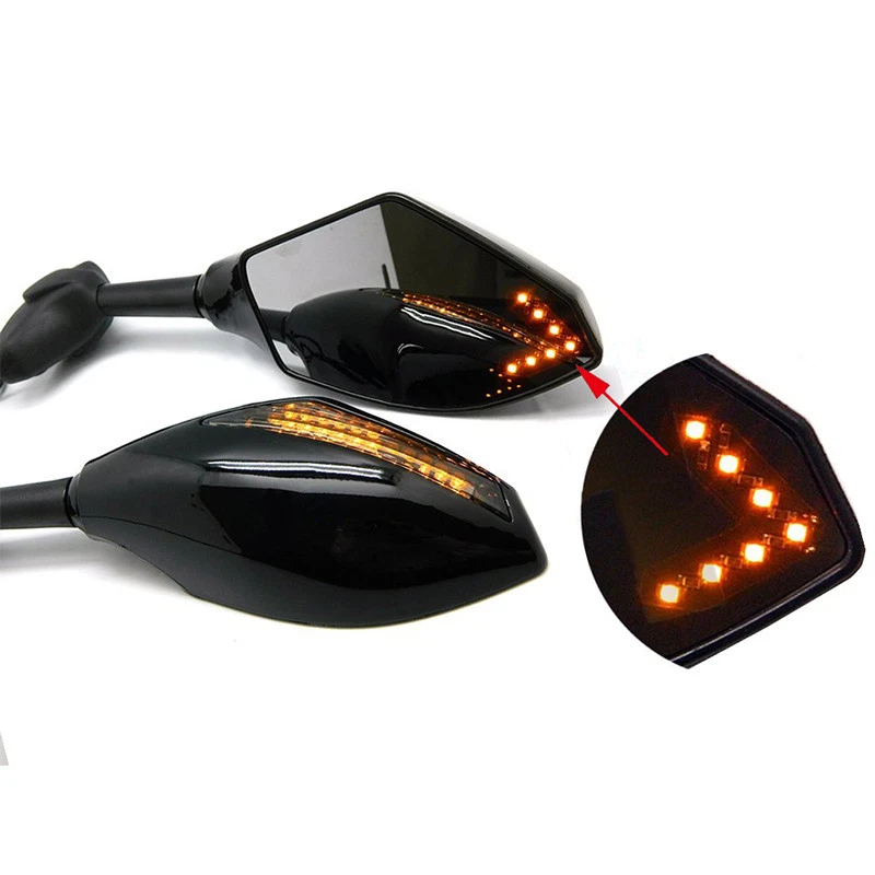 Espejos retrovisores laterales LED negros para motocicleta Triumph Daytona 675 955i MT Foto 4 de 4