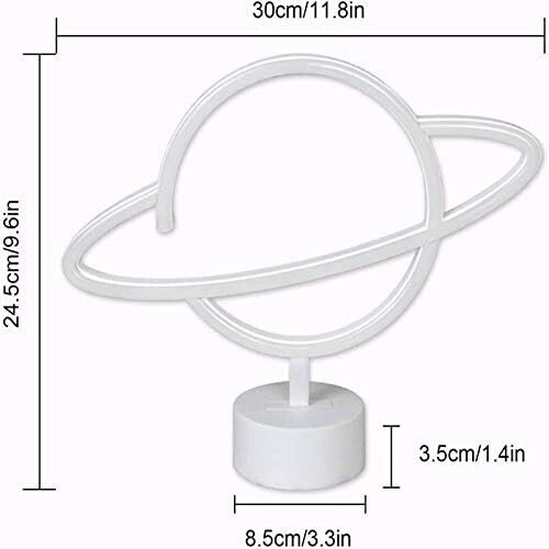 Planet LED Neon Sign Bedside Saturn Space Theme Lamp Night Light Free Standing - Picture 5 of 5