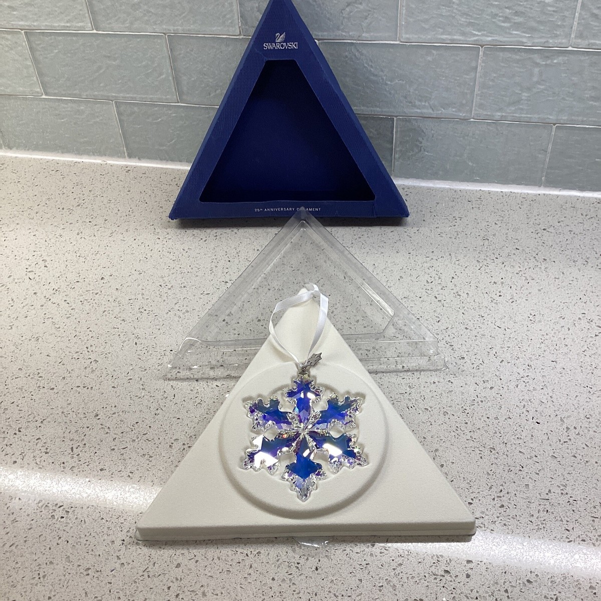 NIB* 2016 LARGE SWAROVSKI CRYSTAL CHRISTMAS ORNAMENT 25TH