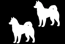 Siberian Husky TWO White Vinyl Decals Car Truck Window Laptop Notebook