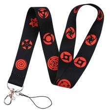 Naruto Anime Series Mangeky  Sharingan Eyes Black Red ID Badge Holder Lanyard