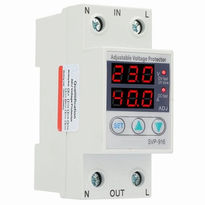 40 A Single Phase Adjustable Over-Voltage Under-Voltage Current Protector 230 V