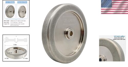 Premium CBN 4-in-1 Grinding Wheel 8"x1.25" for Woodturning & High Speed Tools - Picture 2 of 9