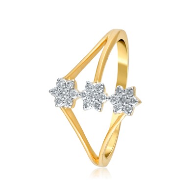0.17 Ct Round Cut Natural Diamond Ring Yellow Gold 14k Women Jewelry