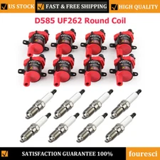 8X Round Ignition Coil + Spark Plug Pack for Chevy Express Silverado Suburban