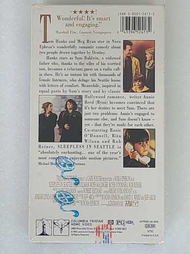 Sleepless in Seattle (VHS, 1993) New Factory Sealed w Columbia Tristar tape - Picture 2 of 11
