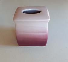 Vtg Wamsutta Handpainted Facial Tissue Box Cover Holder Dusty Rose Brushstrokes