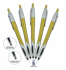 Stylus with Ball Point Pen 5 Pack for iPad Mini, iPad 2/3, new iPad, iPhone...