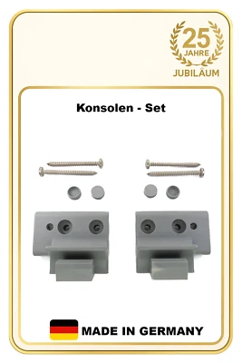 Ersatzteil für Braas/Dörken-Atelier-Fenster, Griffkonsolen-Set, grau (BA/DA)