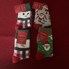 Christmas Socks Wondershop 4 Pair Of Snowman  santa