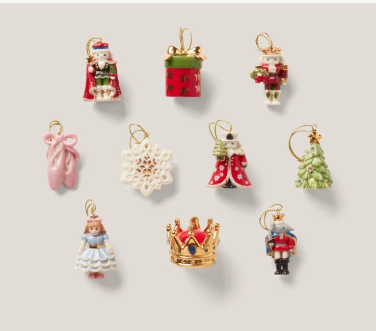  Lenox THE NUTCRACKER 10-Piece Miniature Ornament Set.Porcelain.New In Box👑