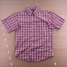 Wrangler Western Shirt Mens Med Red Plaid Pearl Snap Rancher Cowboy Rodeo Yoke