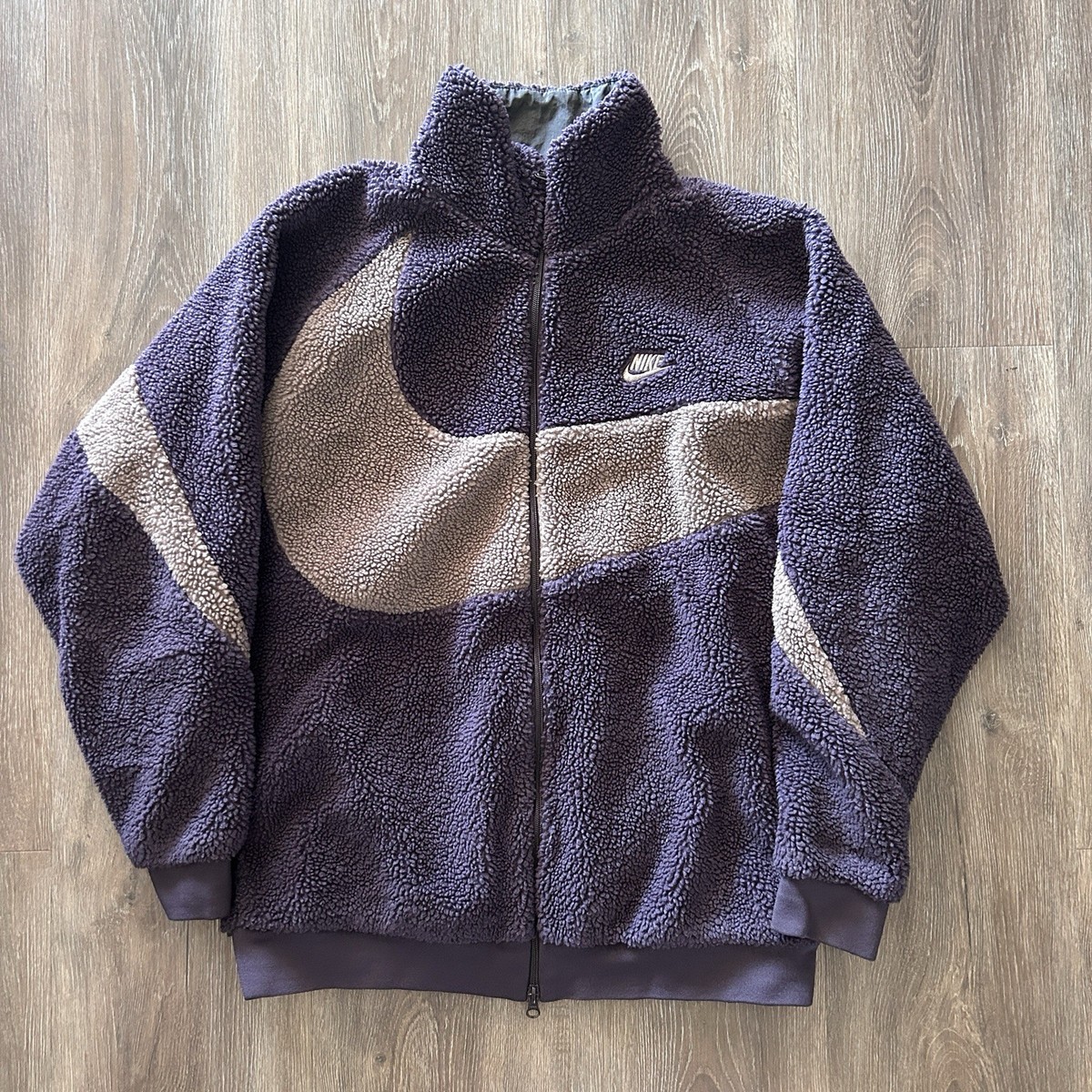 NIKE Reversible Fleece Jacket Boa Blouson XXL Polyester PUP 