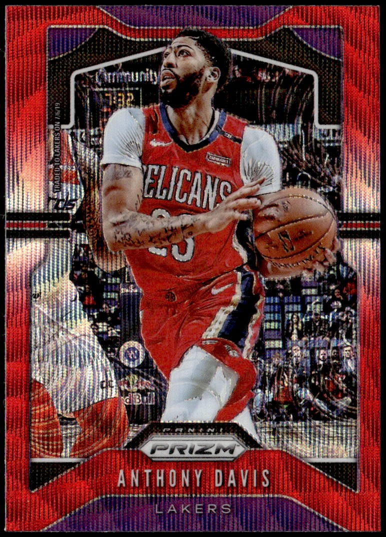 2019-20 Panini Prizm #222 Anthony Davis Prizms Ruby Wave E1