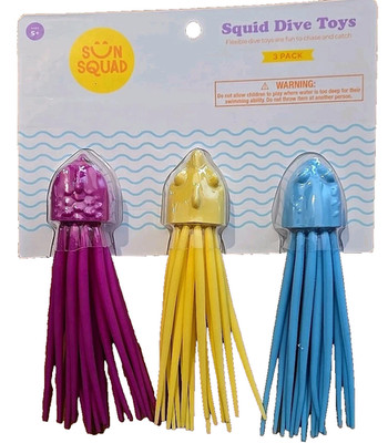 Sun Squad Squid Dive Toys  Pack of 3 pieces  Pool time Fun  Summer