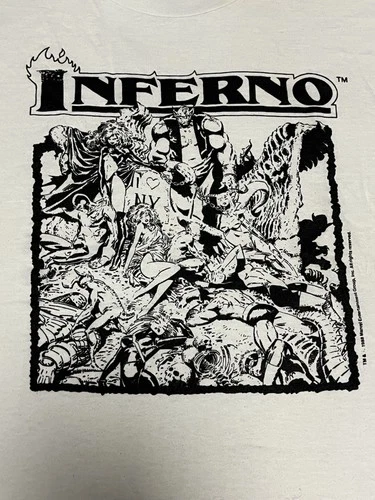 Vintage 1988 Marvel Comics Inferno Shirt. Large. X-Men. Mutants.