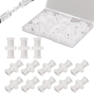 60 Pcs Luer Lock Connector Syringe Adapter Kit Female Luers Syringe Coupler for