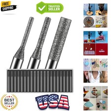 20Pcs 1mm/7Pcs, 2mm/7Pcs, 3mm/6Pcs, 150-Grit Diamond Drill Bits 1/8 Shank Com...