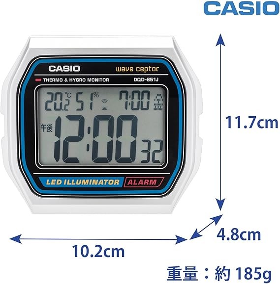 NEW CASIO WAVE CEPTOR A158WA electric wave alarm clock DQD-851J-8JF Japan