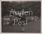 Boy Holding Large Model Aeroplane In Garden Real Photograph 99x80mm