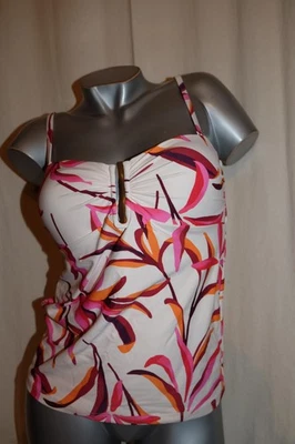 CYELL Multiway Bandeau Tankini-Top CSW157A020 japanese floral weiß/pink NEU - Bild 1 von 4