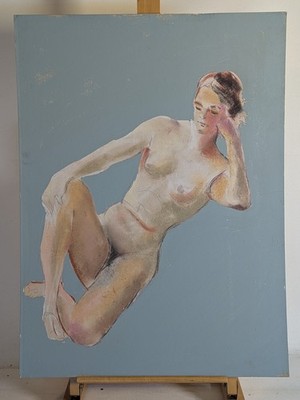Vintage John Huszer 1913-83 figure study midcentury Modernist female seated nude