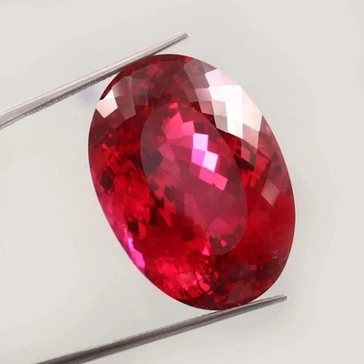 Natural 17 Ct Red Ruby Oval Cut Loose Faceted AGL Certified Gemstone