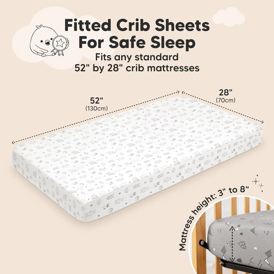 Простыни на резинке KeaBabies для мальчиков, девочек, детей упаковка 2 шт. - мягкая бамбуковая вискоза - Изображение 2 из 4